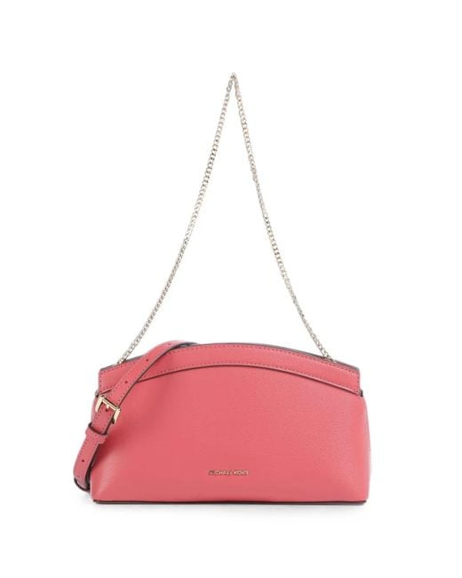 Michael Kors Pink Athena Small Leather Convertible Clutch