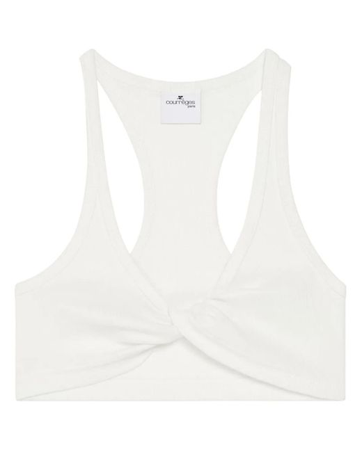 Courreges White Twist-Detailing Top