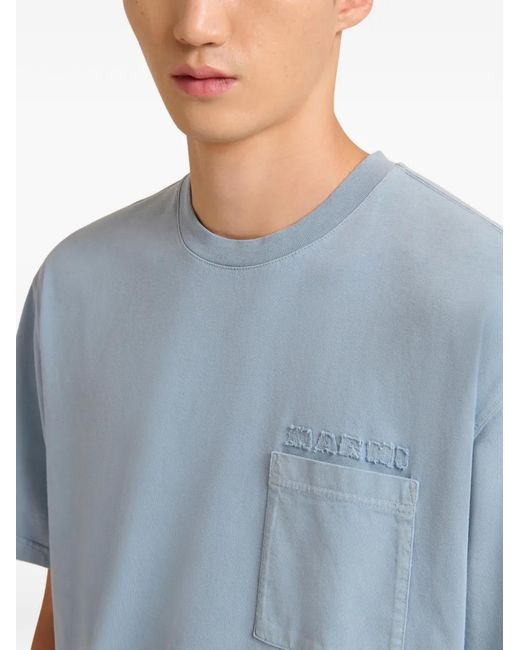 Marni Blue Chest-Pocket Short-Sleeves T-Shirt for men