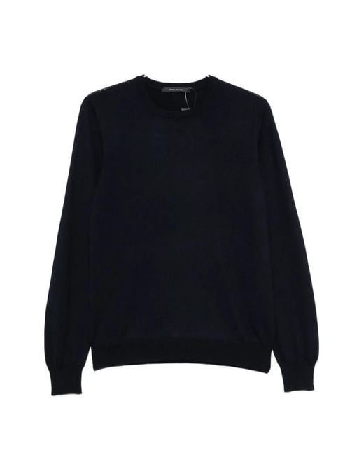 Tagliatore Blue Crew-Neck Long-Sleeve Sweater for men