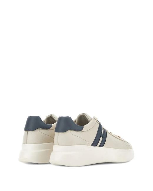 Hogan White H580 Leather Low-Top Sneakers for men