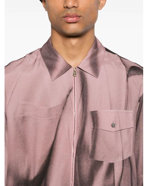 Camicia con stampa di Paul Smith in Pink da Uomo