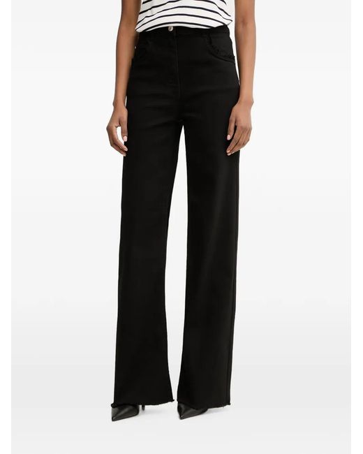 Morgan Black High-Waist Wide-Leg Jeans