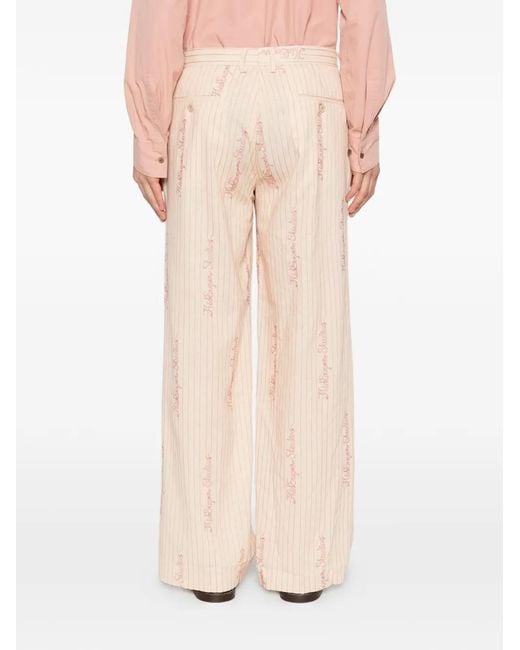 Kidsuper White Pinstripe Logo Trousers for men