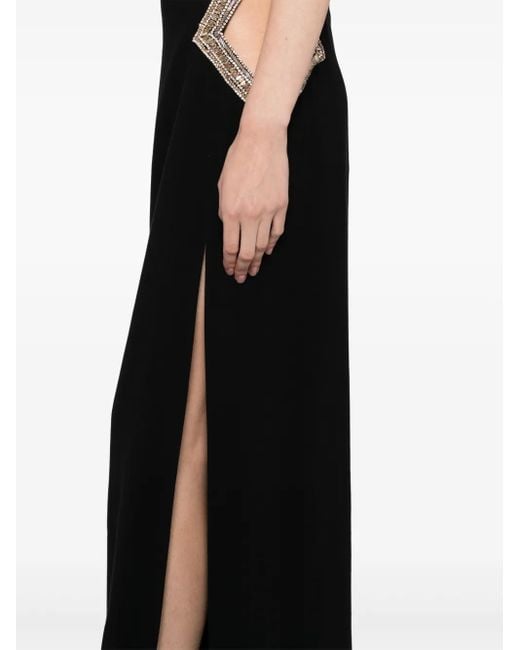 Elie Saab ビジュートリム ドレス Black