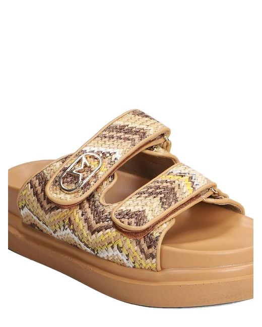 Marc Ellis Natural Calipso 002 Touch-Strap Flat Sandals
