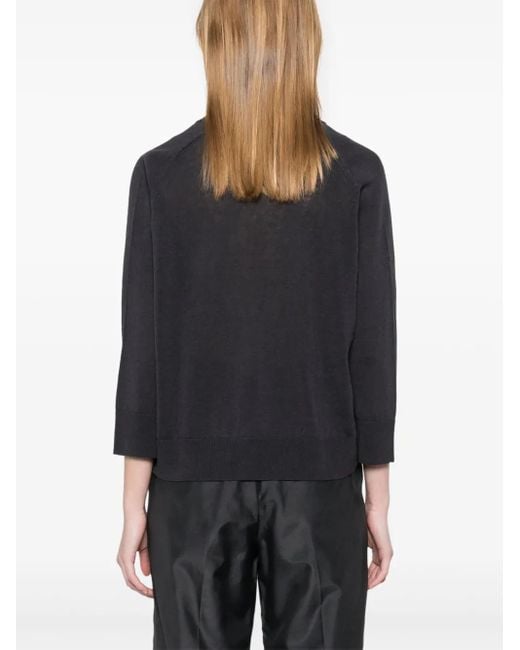Peserico Black Cardigan Mit Perlen