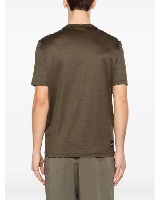 Emporio Armani Green T-Shirt À Détail De Logo for men
