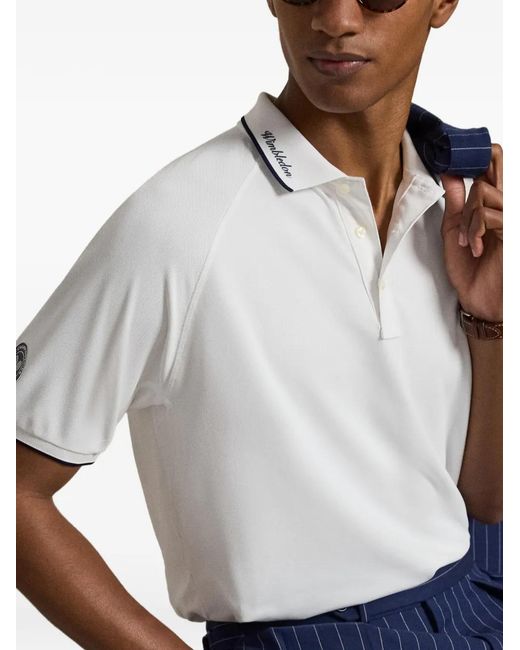 Polo Ralph Lauren White Knit Polo Shirt for men