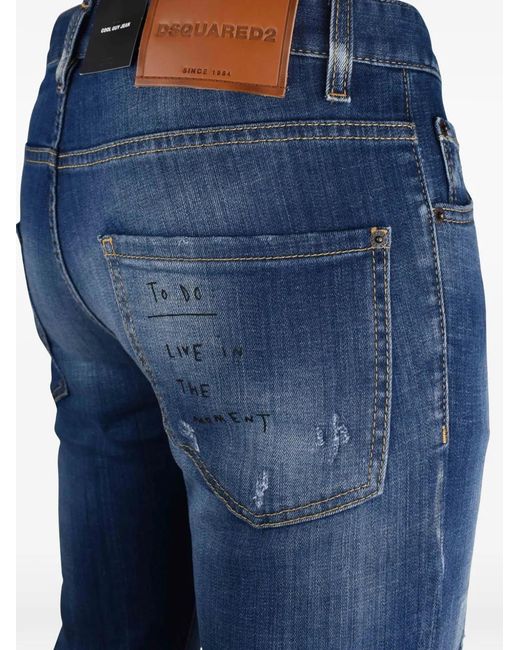 DSquared² Blue Cool Guy Distressed-Effect Jeans for men