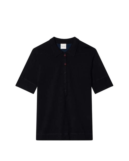 Paul Smith Blue Merino Wool-Blend Polo Shirt