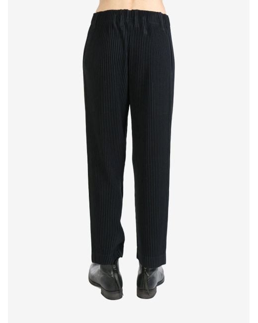 Homme Plissé Issey Miyake Black Pleats 2 Mid-rise Tailored Trousers for men