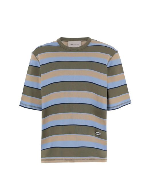 AMI Gray Cotton Short Sleeves T-Shirt for men