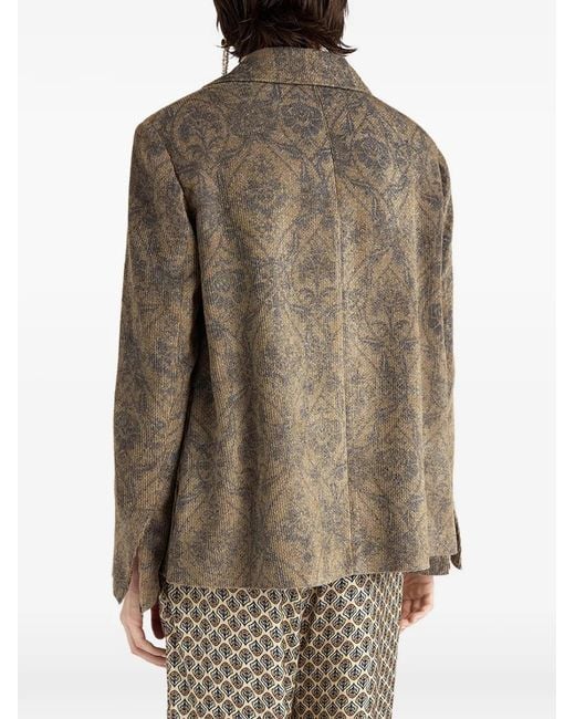 Momoní Brown Lilja Printed Corduroy Jacket
