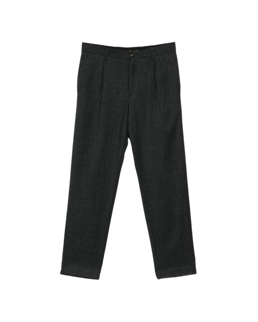 Canali Black Pleated-Front Tailored Trousers for men