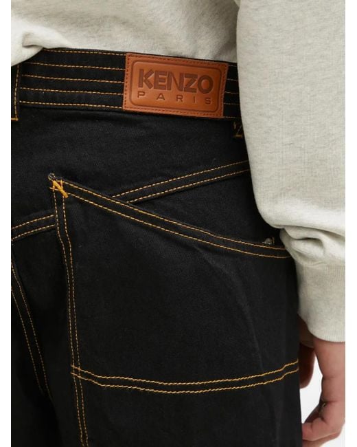 KENZO White Cargo Jeans for men
