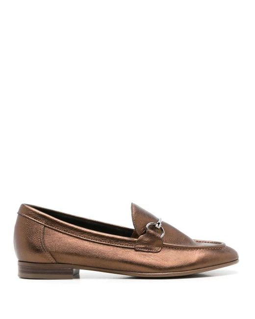 Sarah Chofakian Brown Metallische Siena Loafer