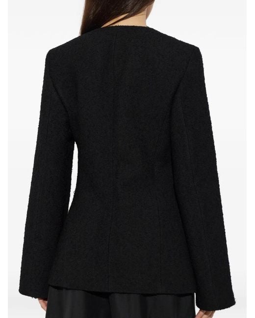 Rohe Black Button-Fastening Bouclé Jacket