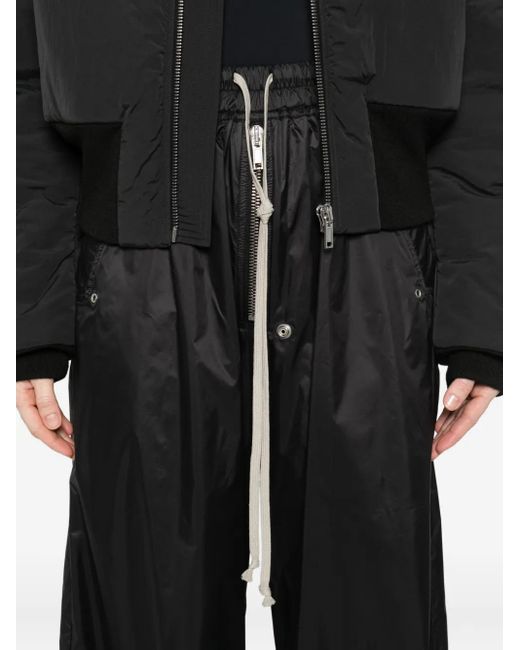 Rick Owens Black Drawstring-Pocket Palazzo Pants