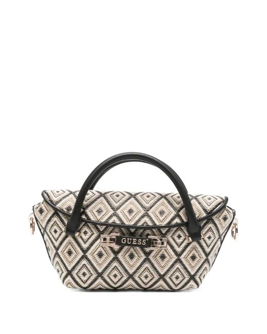 Guess Metallic Mini Sophia Diamond-Pattern Tote Bag
