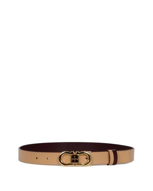 Ferragamo White Buckle Reversible Belt