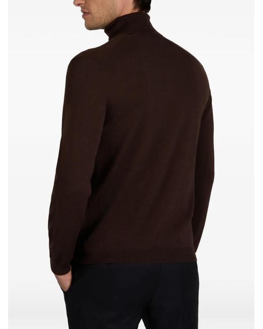 Pull Flexwool À Col Roulé Zanone pour homme en coloris Brown