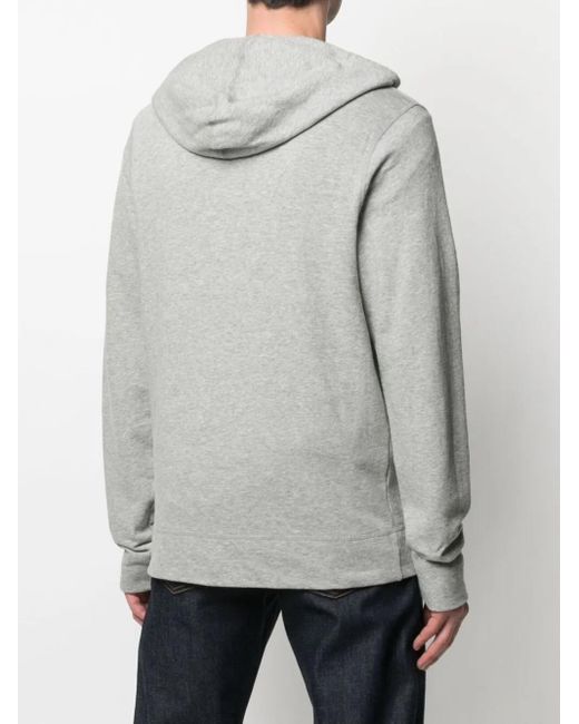James Perse Gray Vintage Cotton Zip-Front Hoodie for men