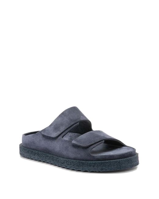 Officine Creative Blue Sands 105 Double-Strap Suede Sandals