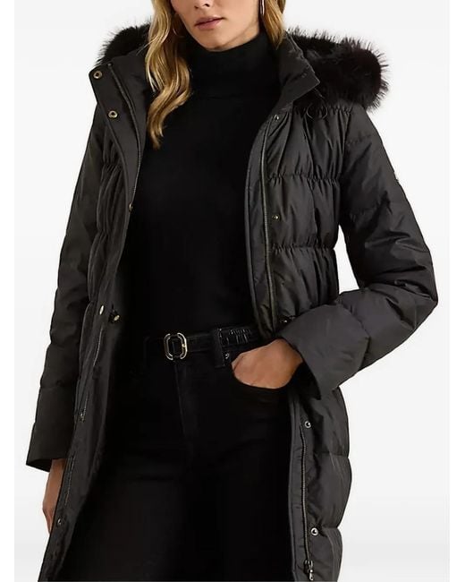 Ralph Lauren Black Faux Fur Hooded Jacket