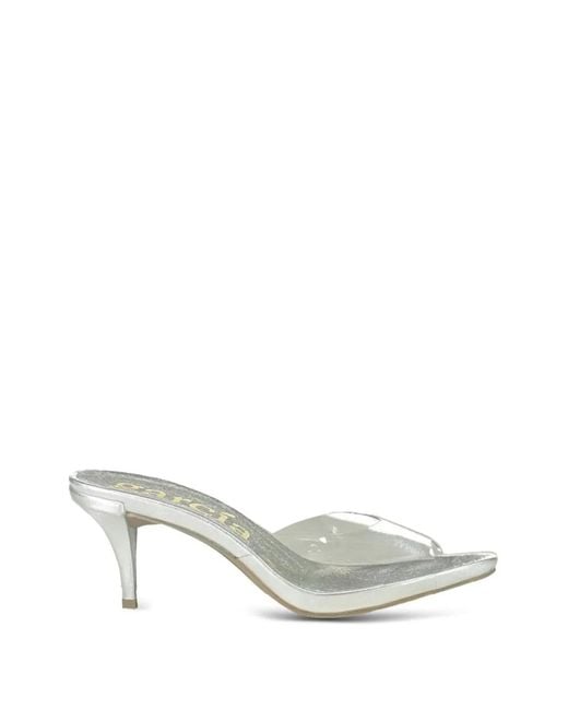 Pedro Garcia White Transparent Open Toe Sandals