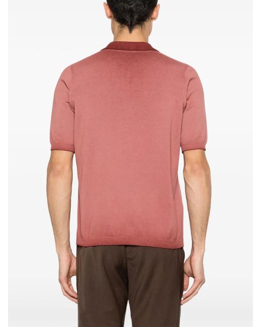 AROVESCIO Pink Buttoned Polo Shirt for men