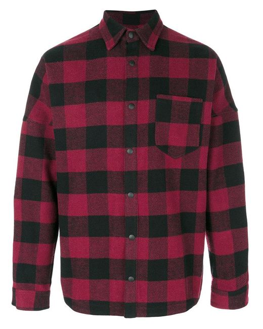 Palm Angels Red Checked Shirt for men