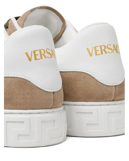 Zapatillas con bordado Greca Versace de hombre de color Brown
