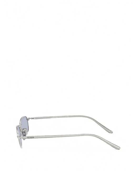 Prada White Oval-Frame Sunglasses