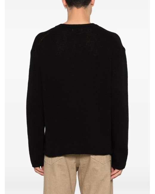 Diana Studio Black V-Neck Sweater for men