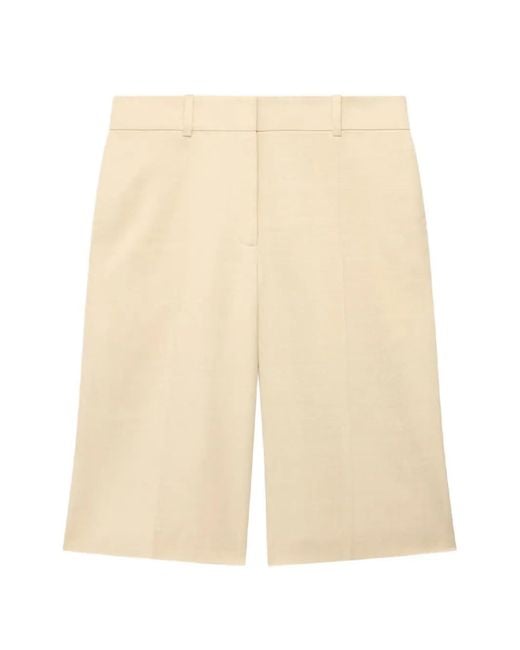 Another Tomorrow White Tailored Shorts