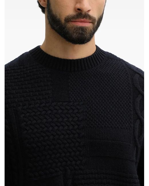 Barbour Black Casey Cable-Knit Sweater for men