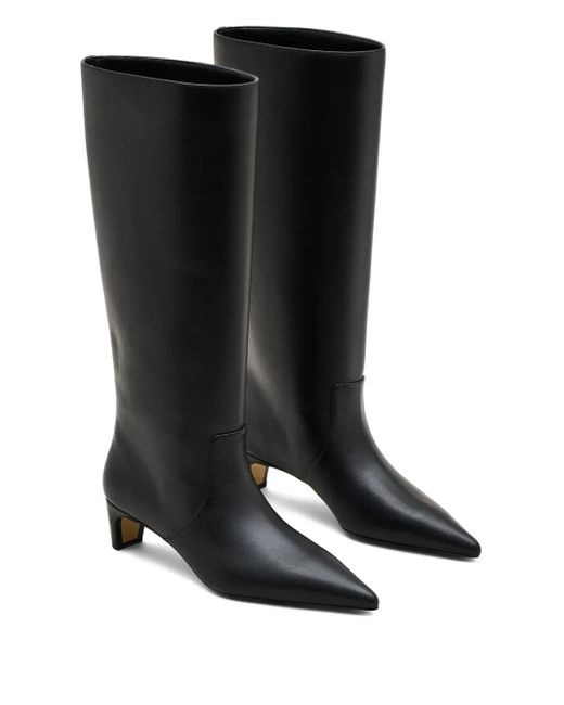 Marc Jacobs Black Pointed-Toe Leather Boots