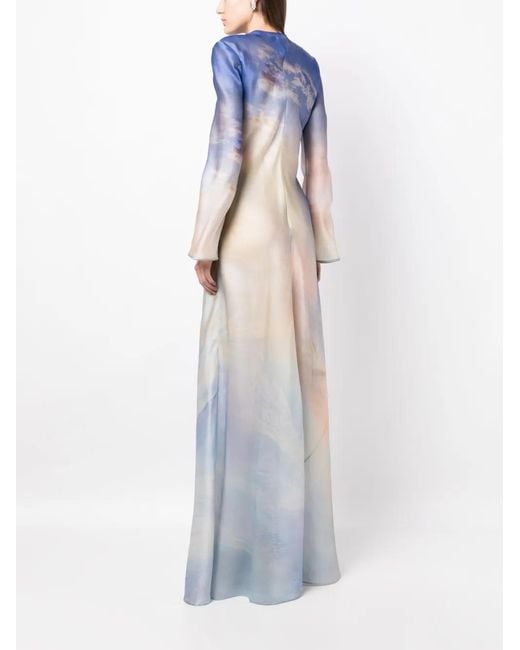Zimmermann White Tama Printed Floor-length Slip Dress