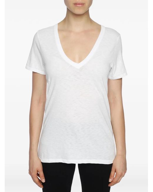 Rag & Bone White T-shirt Con Scollo A V