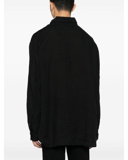 Forme D'expression Overhemd Van Scheerwol Met Verborgen Sluiting in het Black voor heren