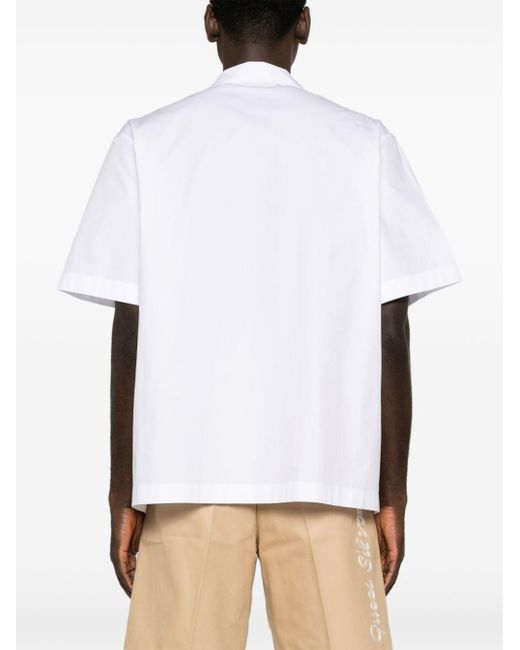 Valentino Garavani White Camp-collar Poplin Shirt for men