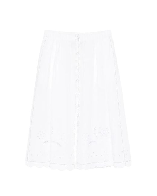 Vita Kin White Balthazar Broderie-Anglaise Midi Skirt