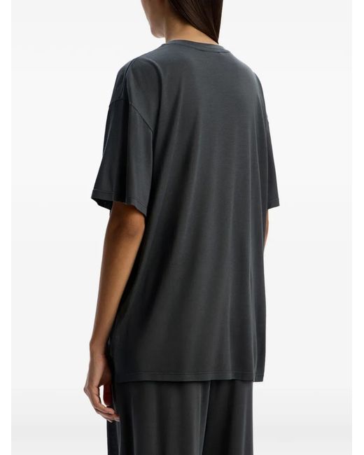 12 STOREEZ Gray Silk Crew-Neck T-Shirt