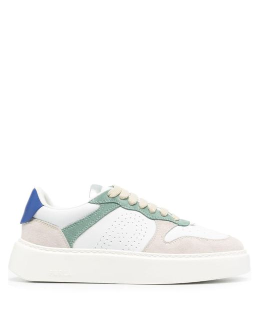 Furla White Panelled Leather Chunky Sneakers