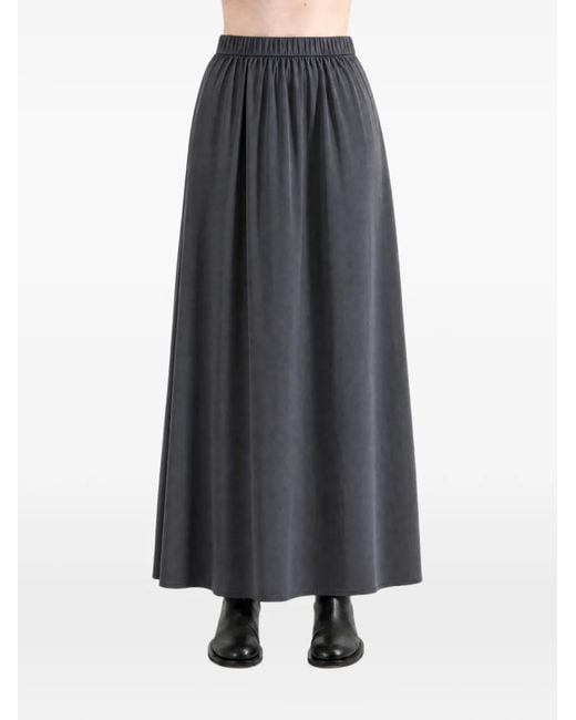 Amomento Gray Gathered Elasticated-Waist Skirt