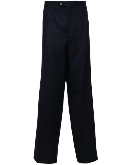 Corneliani Blue Mid-rise Tailored Trousers for men