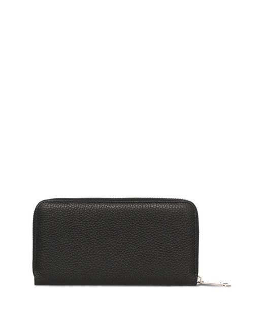 Doucal's Black Leather Continental Wallet for men