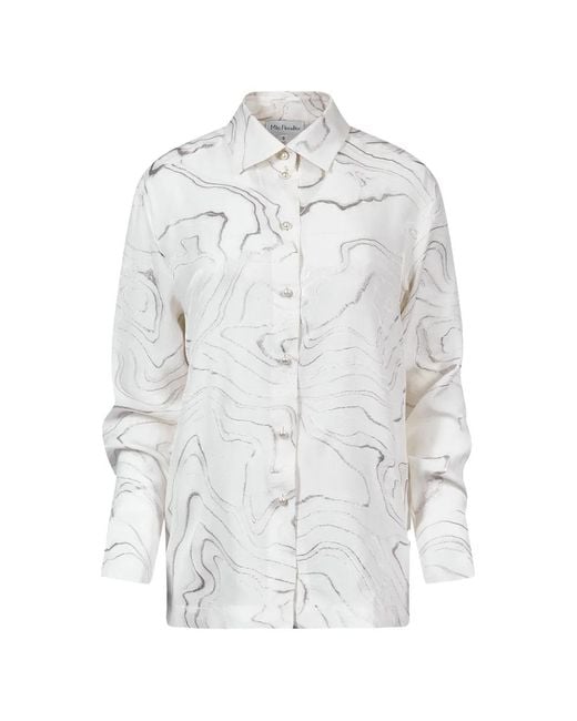 Mia Peculiar White Pearl-Button Shirt