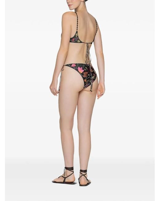Agua Bendita White Embroidered Bikini Bottom